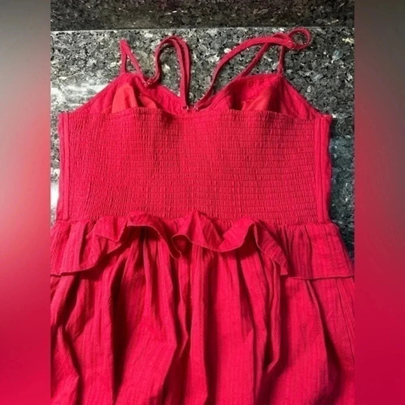 Betsey Johnson | Red Ruffle Fit & Flare Pinup Rockabilly Dress Size L Large - Picture 8 of 15